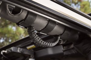 Jeep Gladiator JT Grab Handles - Rugged Ridge - Paracord - Black/Black - `20-`21 Jeep Gladiator JT Grab Handles - Rugged Ridge - Paracord - Black/Black - `20-`21